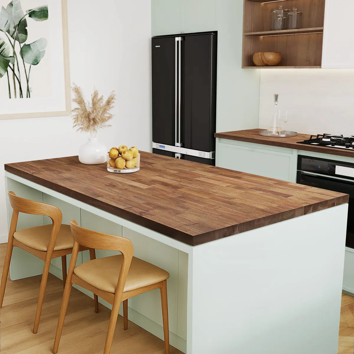 Mặt Bàn Bếp Gỗ Keo Lau Dầu – Màu Nâu (36x600x2400mm)