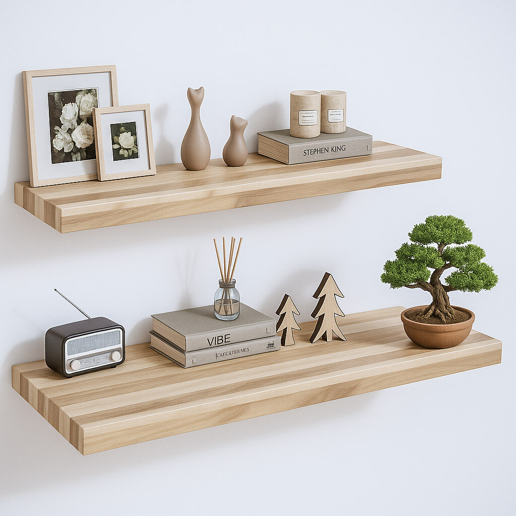 Kệ nổi gắn tường gỗ keo