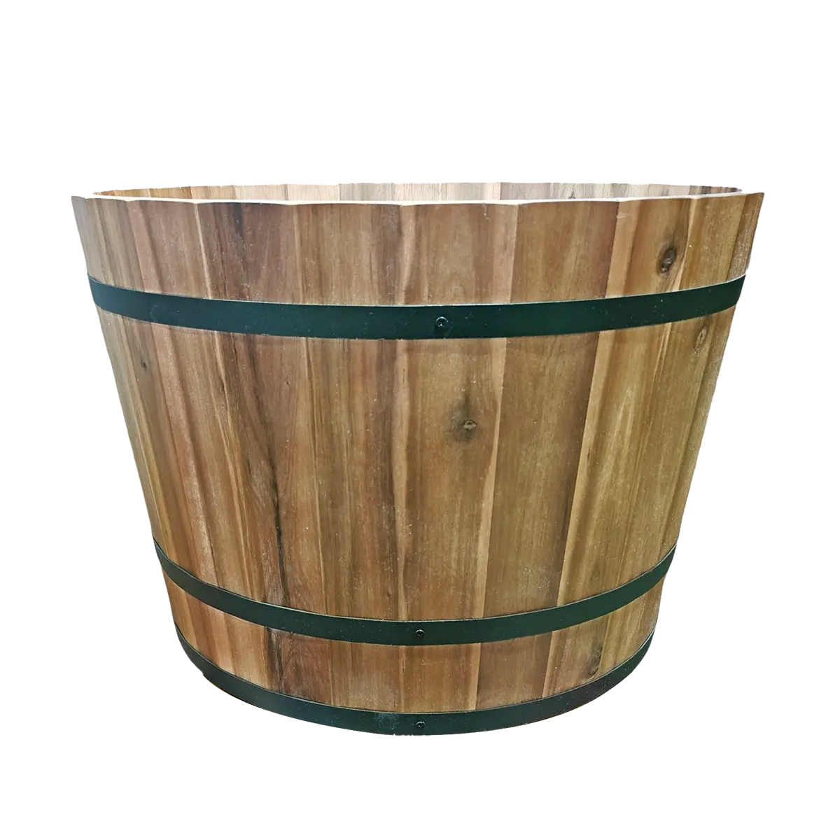 Round Acacia Wooden Planter Tub