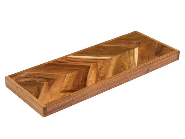 Acacia Wood Chevron Floating Shelf